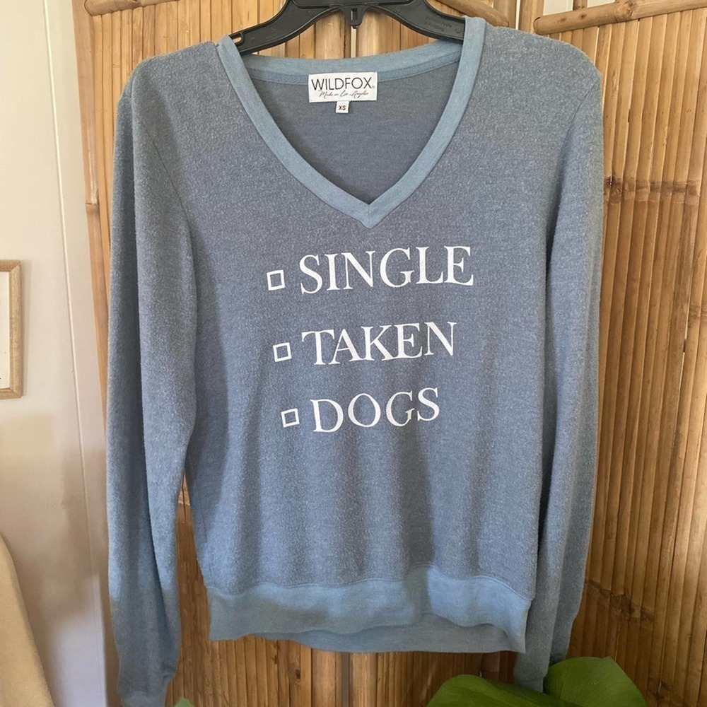 Wildfox blue dog sweatshirt Xs